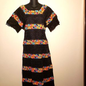 Beautiful vintage patio hostess maxi dress small size xs